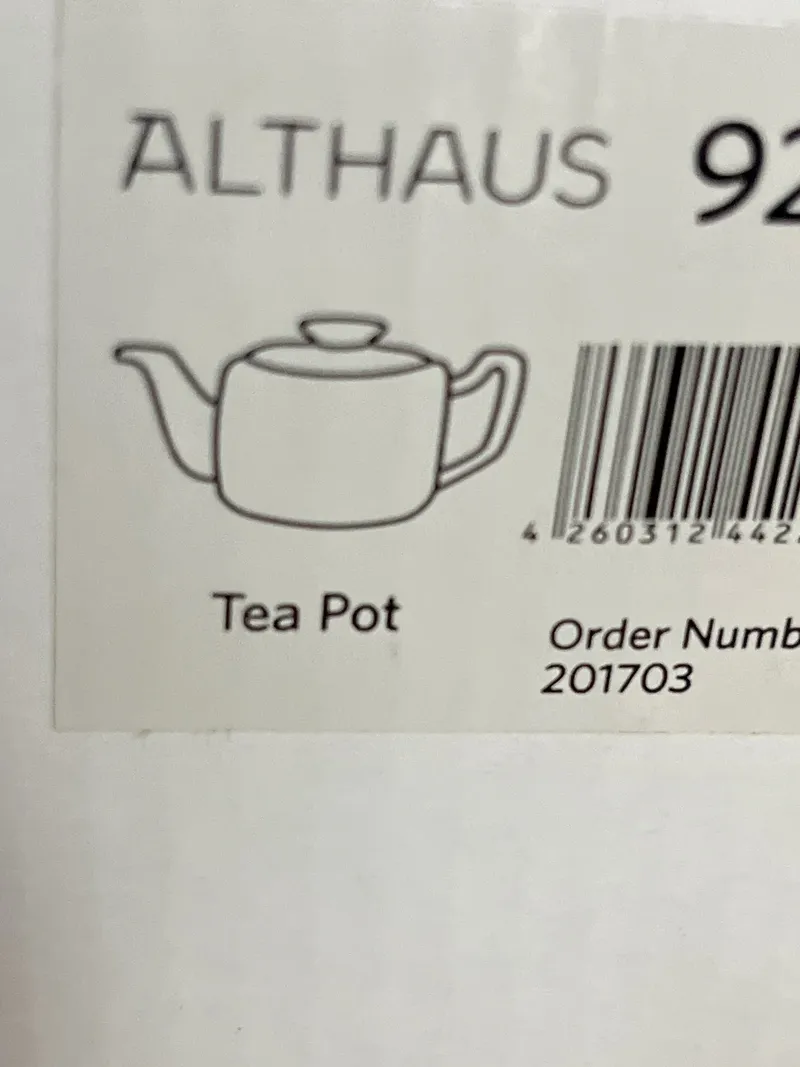 ALTHAUS Teekanne Weiß 1500ml Klassisch Porzellan Tee Kanne Neu 2