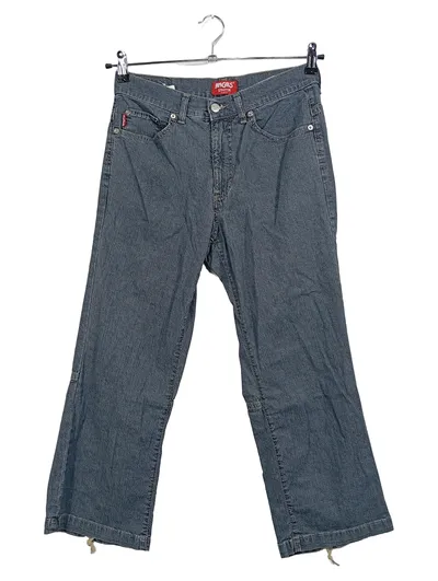 ANGELS Damen Jeans Tapered Fit Gr. 36 Blau Stretch Coco Schnürung