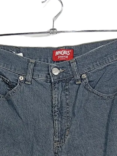 ANGELS Damen Jeans Tapered Fit Gr. 36 Blau Stretch Coco Schnürung