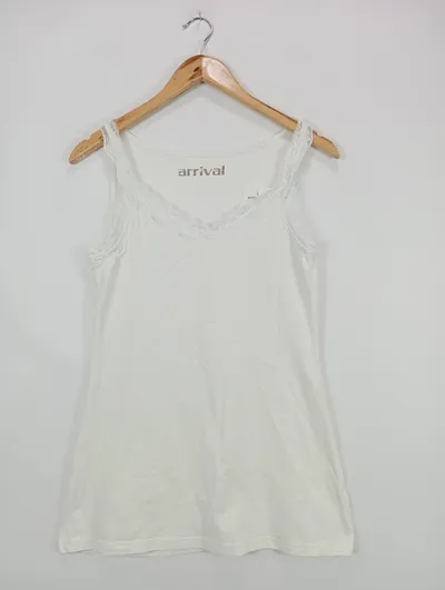 Arrival Damen Top mit Spitze Gr. 40 Weiß Feminin