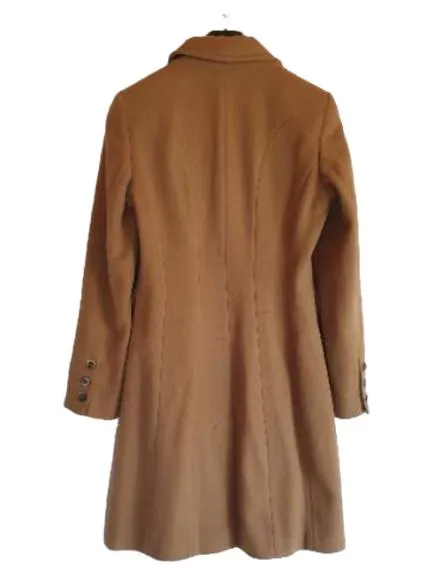 Ashley Brooke Damen Wollmantel Gr. 34 Beige Kaschmir Klassisch Elegant 3