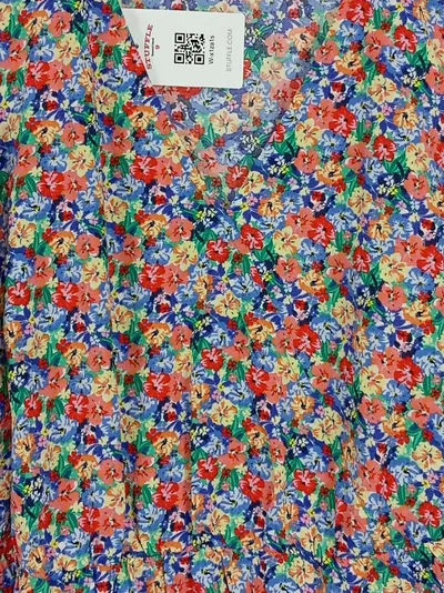 M&S Damen Bluse Blumenmuster Mehrfarbig Gr. 42/XL Casual Kurzarm