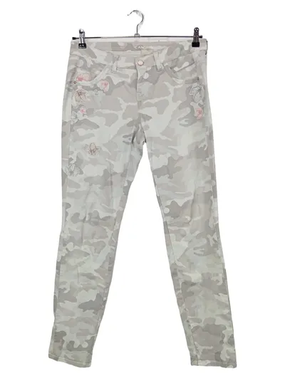 CAMBIO Damen Cargohose Gr. 38 Camouflage Blumen Casual Mehrfarbig