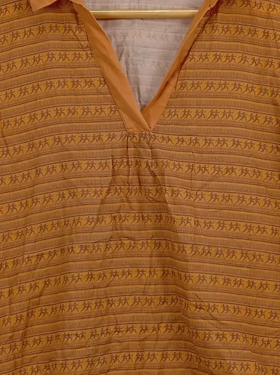 Yargıcı Damen Bluse Gr. 36 S Orange Casual Muster Kurzarm