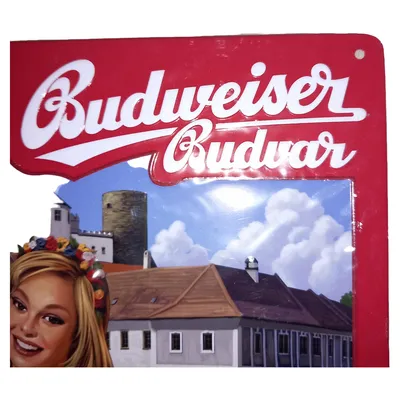 Budweiser Budvar Blechschild Vintage Bier Werbung Mehrfarbig Metall Schild