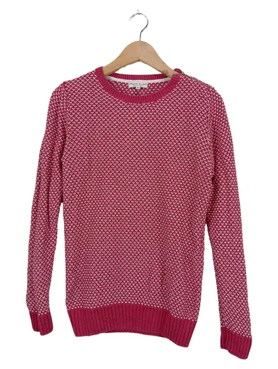 Marie Lund Damen Pullover Pink Strukturmuster Gr. 38/M Langarm Baumwolle