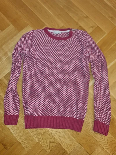 Marie Lund Damen Pullover Pink Strukturmuster Gr. 38/M Langarm Baumwolle