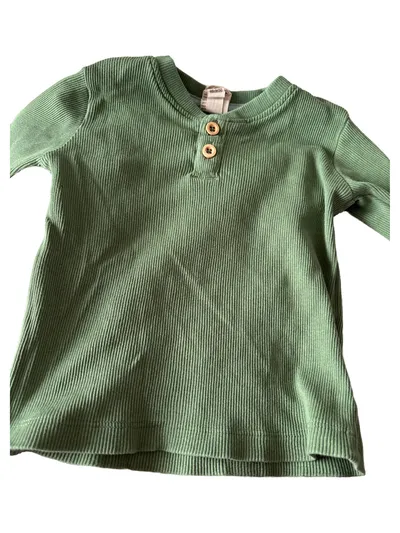 ALANA Langarmshirt Kinder Gr. 86 Grün Casual Rippstrick mit Knopfleiste