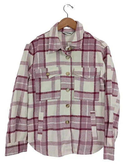 C.CENTIMO Damen Hemdjacke Shacket Gr. 38 Rosa Kariert Overshirt