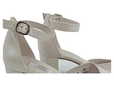 Gabor Damen Pumps Riemchen Beige Leder Blockabsatz Gr. 39 Elegant