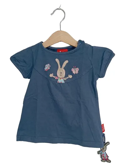 Sigikid Baby T-Shirt Mädchen Hase Schmetterlinge Gr. 80 Blau