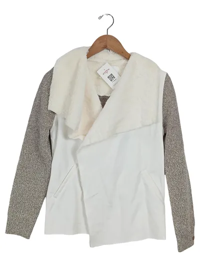 khujo Damen Strickjacke S mit Kunstfellkragen Casual Mehrfarbig