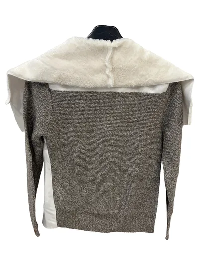khujo Damen Strickjacke S mit Kunstfellkragen Casual Mehrfarbig