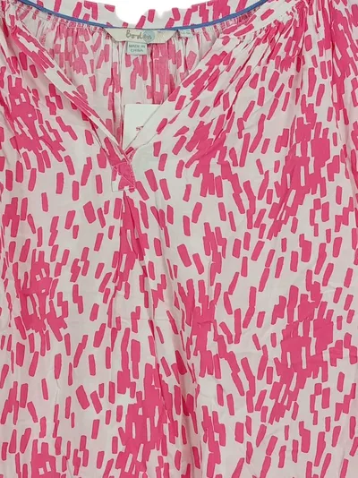 Boden Damen Bluse Gr. 38 M Mehrfarbig Pink Weiß Grafisch Casual Viskose