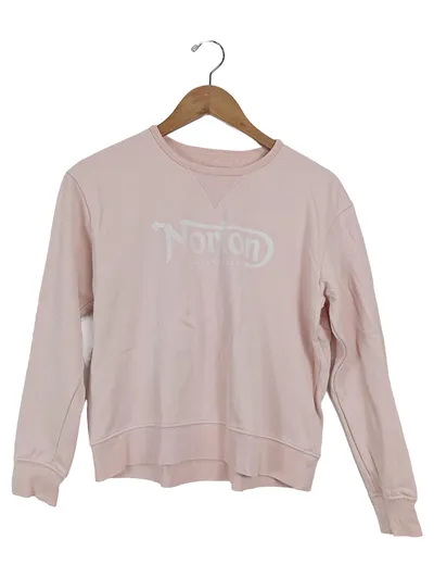 Norton Damen Sweatshirt Pullover Pink XL Baumwolle Logo-Print
