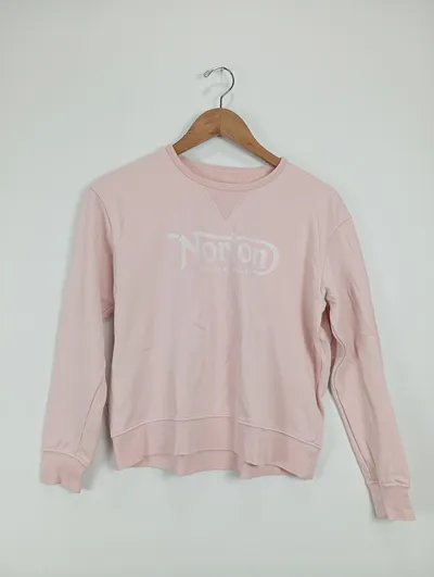 Norton Damen Sweatshirt Pullover Pink XL Baumwolle Logo-Print