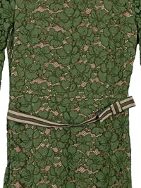 Hallhuber Damen Spitzenkleid Gr. 36 Grün Floral Langarm Elegant 3