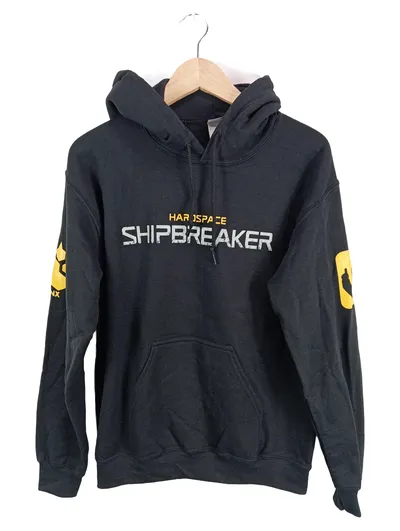 Gildan Kapuzenpullover Herren S Schwarz Schriftzug Casual Hoodie Baumwolle