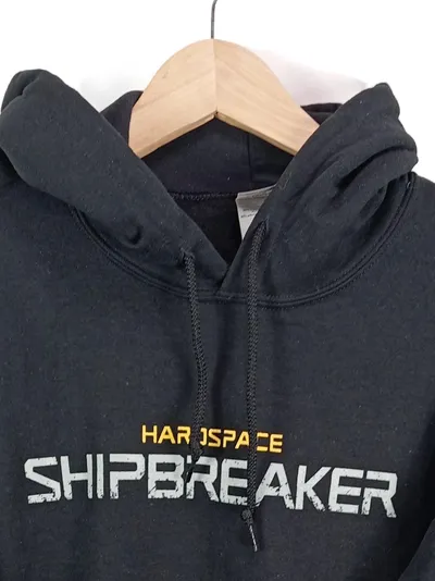 Gildan Kapuzenpullover Herren S Schwarz Schriftzug Casual Hoodie Baumwolle