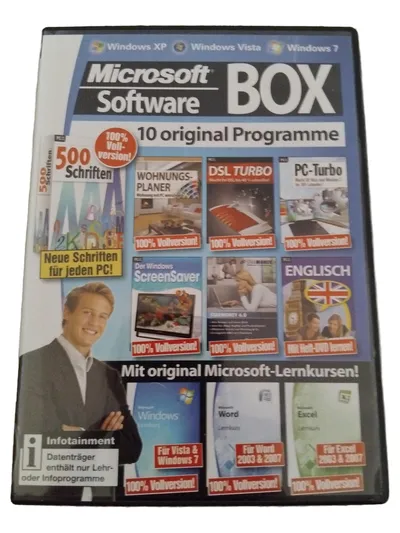 Microsoft Software BOX 10 Programme Vollversion Lernkurse