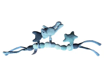 Prénatal Kinderwagenkette Hase Stern Blau Grau Strick 62cm Baby