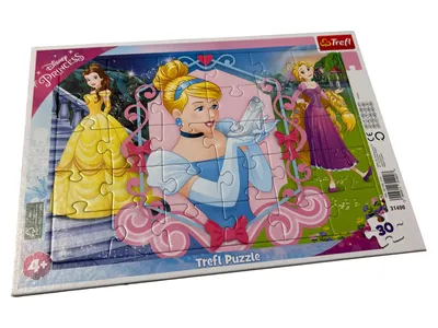 Trefl Rahmenpuzzle Disney Princess Cinderella Belle Rapunzel 30 Teile ab 4+
