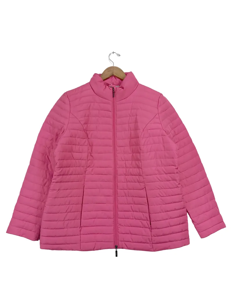 DENIM & CO. Damen Steppjacke Gr. 44 Pink Casual 1