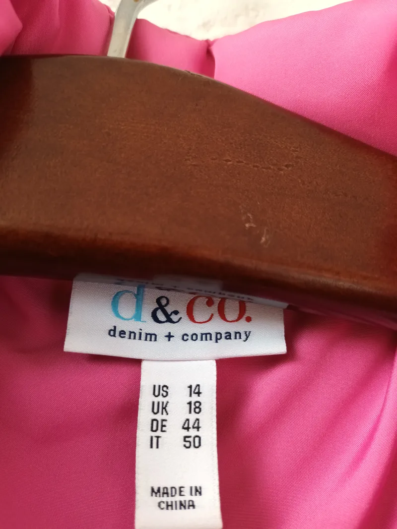 DENIM & CO. Damen Steppjacke Gr. 44 Pink Casual 4