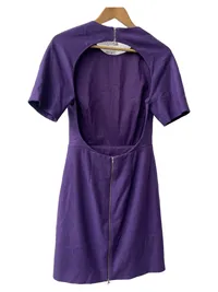 Acne Damen Businesskleid Kurzarm Lila Gr. 40/L 2