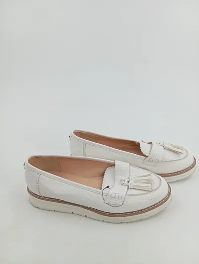 Anna Field Damen Loafer Slipper mit Quasten Klassisch Weiß Gr. 39