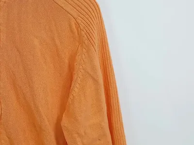 Barisal Herren Strickjacke Gr. 38 Orange Casual Baumwolle Reißverschluss
