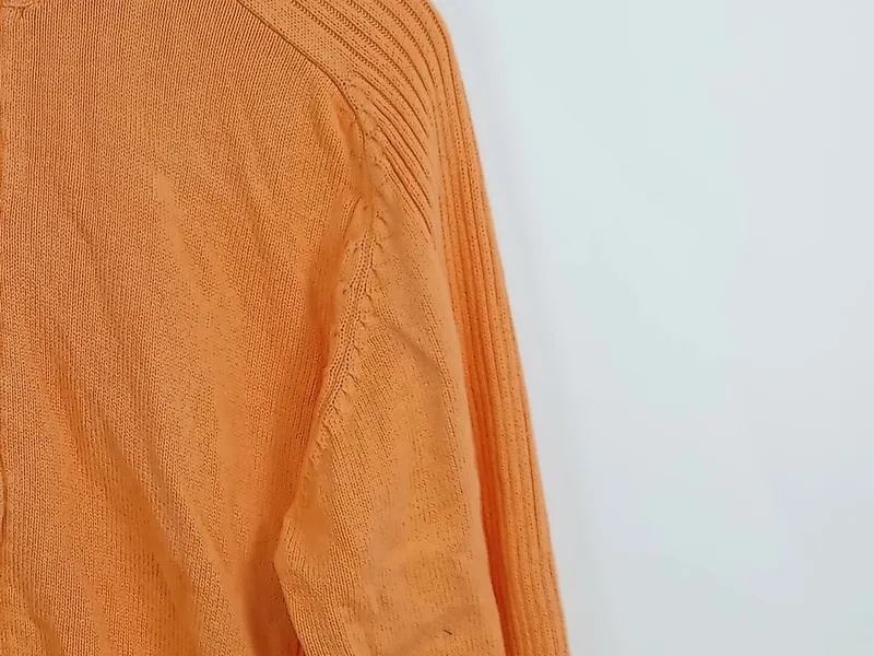 Barisal Herren Strickjacke Gr. 38 Orange Casual Baumwolle Reißverschluss 2