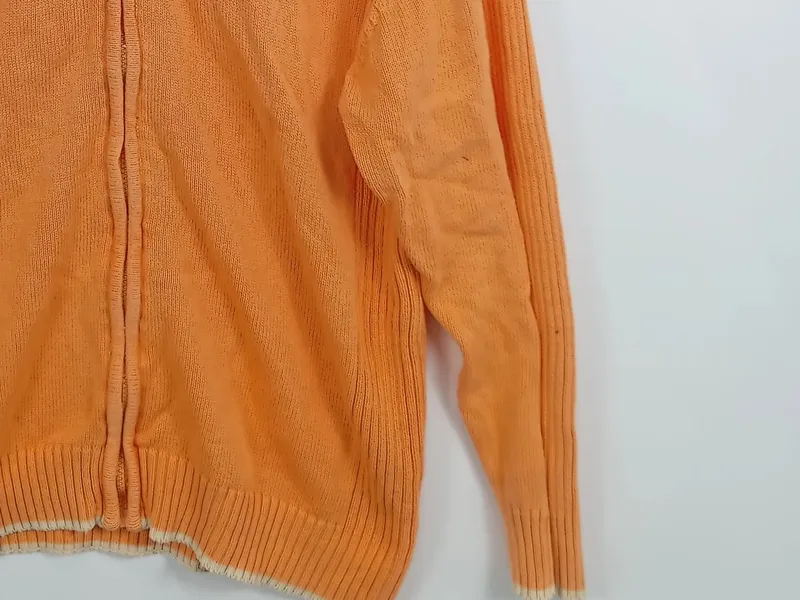 Barisal Herren Strickjacke Gr. 38 Orange Casual Baumwolle Reißverschluss 3