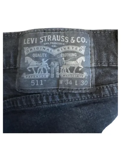 Levi's 511 Herren Jeans Slim Fit Schwarz W34/L30 Stretch Hose