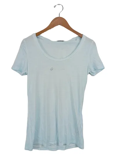 GUESS Damen T-Shirt Blau Gr. 34/XS Casual Logo-Print