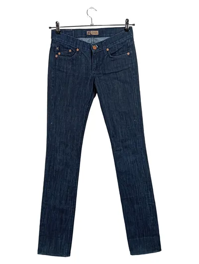 Rock & Republic Damen Jeans Regular Fit Nieten Blau W26 L36 Baumwolle