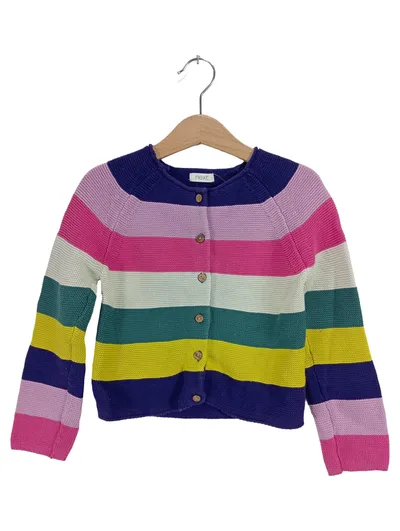 Next Mädchen Strickjacke Langarm Bunt Gestreift Baumwolle Gr. 110