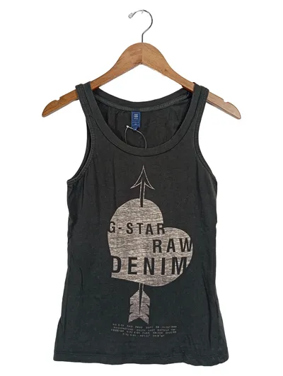 G-Star RAW Herren Unterhemd Tanktop Schwarz XS Baumwolle Logo Streetwear