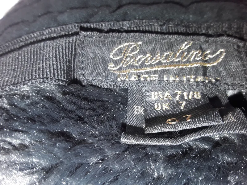 Borsalino Hut Schwarz Gr. 57 Klassisch Made in Italy Polyester 2