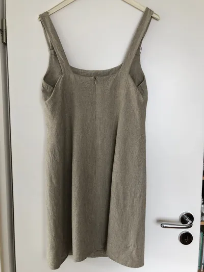 HIRSCH Damen Freizeitkleid Gr. 38/M Beige Casual Leinen Viskose