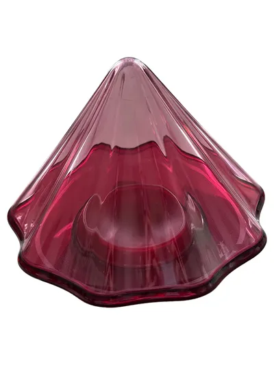 Tupperware Windlicht Teelichthalter Glas Rot Modern H15 B19 cm