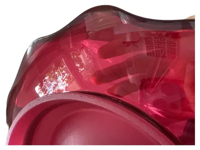 Tupperware Windlicht Teelichthalter Glas Rot Modern H15 B19 cm