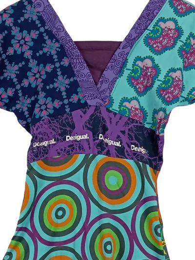 Desigual Damen Freizeitkleid Gr. 36 S Mehrfarbig Farbenfroh Muster