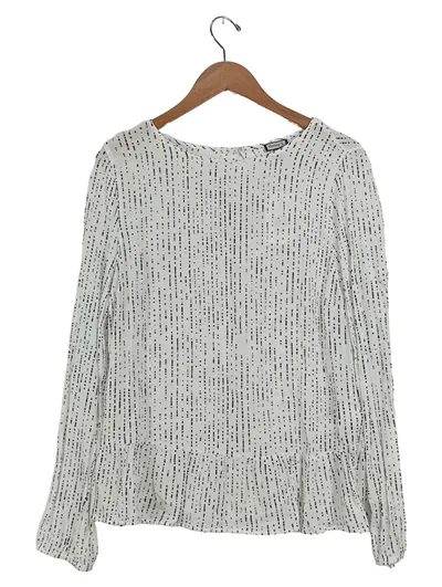 Kenny S. Damen Bluse Gr. 38 Weiß Gestreift Langarm Casual