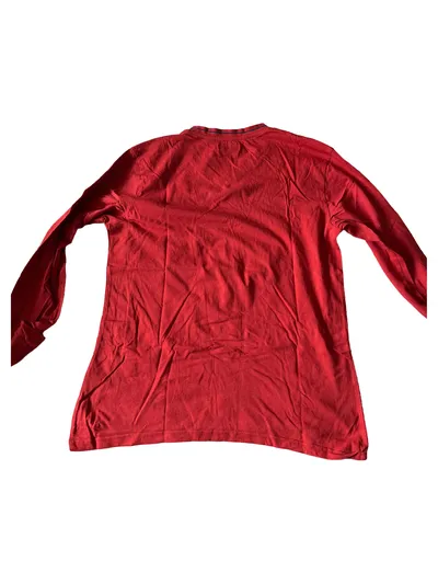 Atlas For Men Herren Langarmshirt Gr. 40 Rot Casual V-Ausschnitt