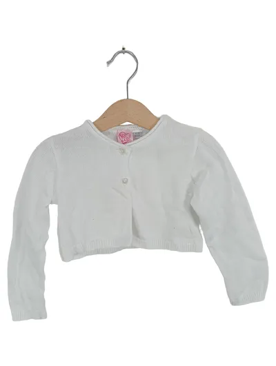 Chicco Strickjacke Mädchen Bolero Weiß Gr. 86 Herzknöpfe Festlich