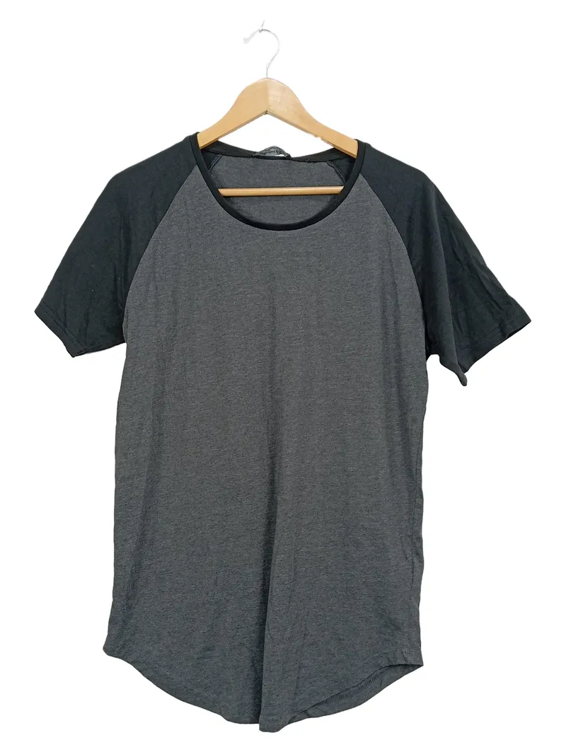 Amaci & Sons Herren Baseball T-Shirt Raglan Grau Schwarz Gr. L 1