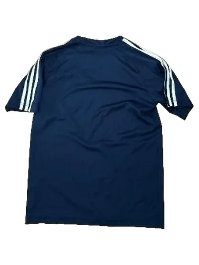Adidas Sport Shirt Herren Gr. M Blau 3-Streifen T-Shirt Kurzarm