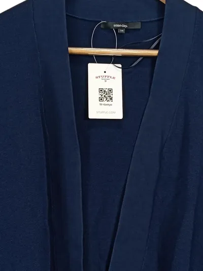 Someday Damen Strickjacke Gr. 38/M Casual Blau Viskose