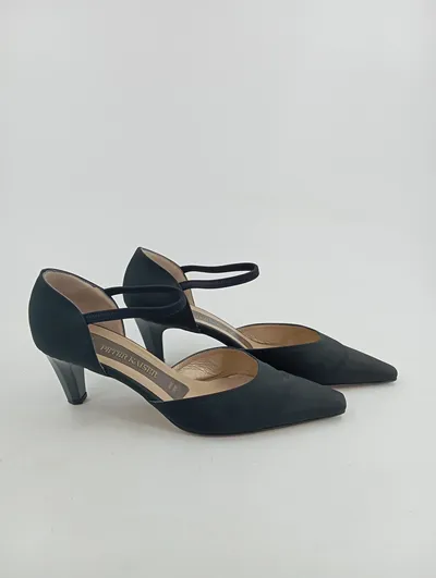 Peter Kaiser Damen Pumps D'Orsay Knöchelriemen Schwarz Wildleder Gr. 39